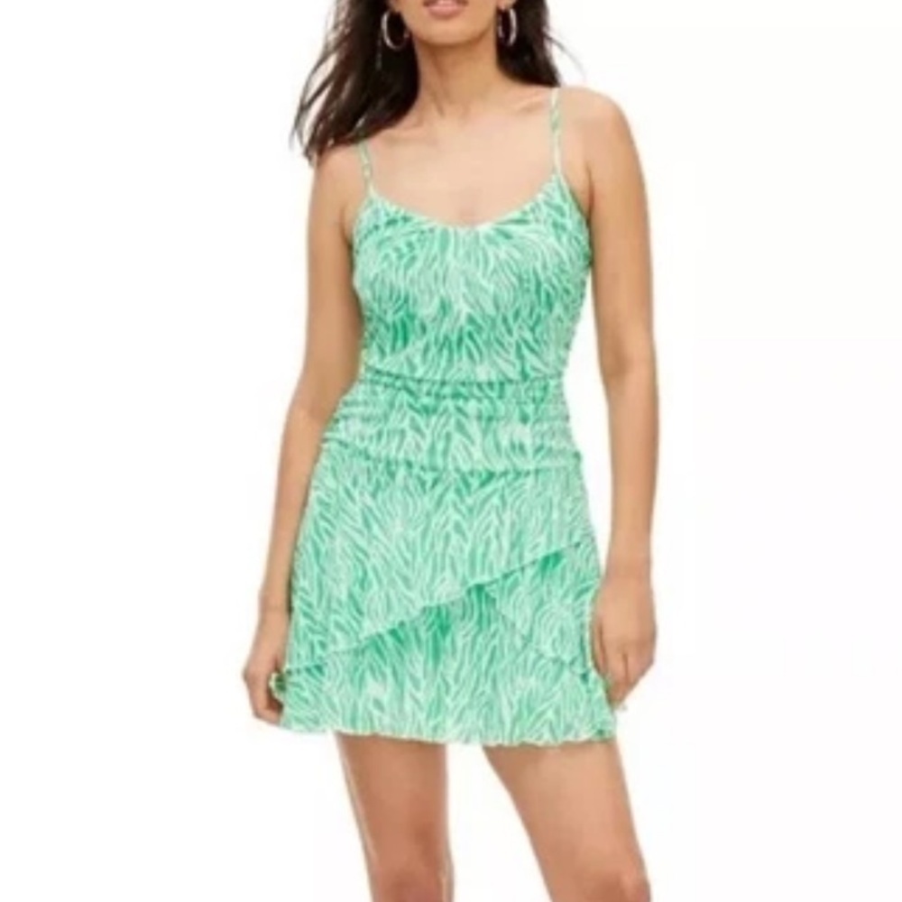 Diane Von Furstenberg for Target Green and White Mini Dress